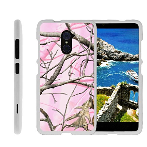 [ZTE Imperial Max Case, ZTE Max Duo, Grand X Max 2, Kirk Shell Case][Snap Shell] Hard White Plastic Case with Non Slip Matte Coating by Miniturtle® - Pink Hunter Camouflage