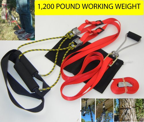 RopeInaBag Red Yellow Cam Buckle Suspension Trainer (3000 Slackline Series). Made in USA.