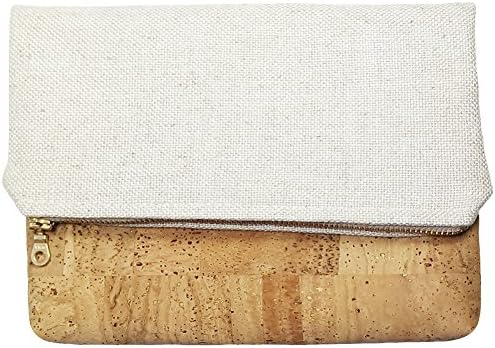 LE TROMPETTISTE Women's Cork Clutch / Cell Phone Carrying Case (Natural/Off-White)