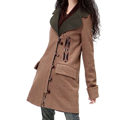 （アートカー）Artka オリジナルデザイン レディーズエスニックな刺繍飾りウール混コート WA10335D