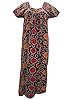 Dark Brown Cotton Caftan Nighty Dress Circular Print Kaftans L/M