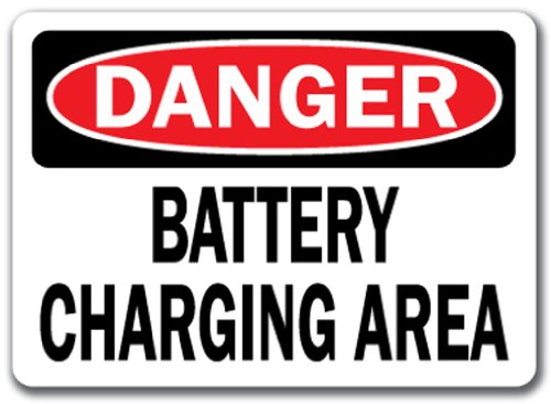 Danger Sign - Battery Charging Area - 10 x 14 OSHA Safety Sign