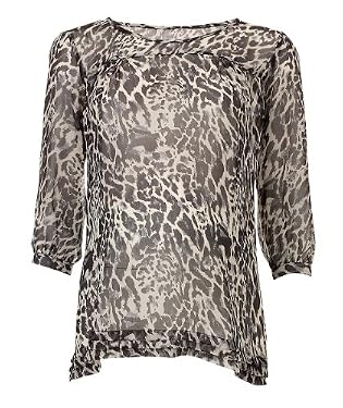 Maternity Three-Quarter Sleeve Animal Print Blouse