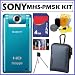 Sony MHS-PM5/L bloggie Mobile 5MP HD Snap Video Camera (Blue) with 4x Digital Zoom + 4GB Accessory Kit