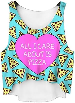 All I Care About Is Pizza Ladies Printed T-Shirt Women Juniors Tank Top