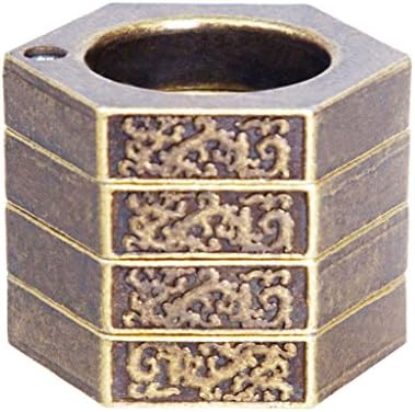 Qubic Hidden Self Defense Weapons Magic Ring Super Useful Outdoor Survival Tool (Bronze-Hexagon)