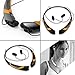 Rymemo 2016 Newest Universal Wireless Bluetooth 4.1 Music Stereo Sports/running Headset Headphones W/microphone Vibration Neckband Style for Cellphone (Gold-black)