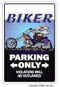 BIKER ~ Sign~ parking signs motorcycle hog bike gift