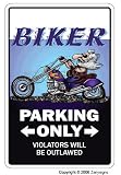 BIKER ~ Sign~ parking signs motorcycle hog bike gift