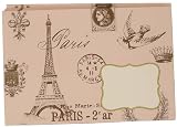 Cavallini Paris Pink Themed Decorative envelopes and cards: set of 8