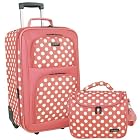 Pink/White Olympia Juliet II 2 Piece Luggage Set