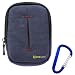 Evecase® Ink Blue Camera Pouch Nylon Case with Strap and Belt Clip for Canon Powershot D20, S100, A3400 IS, A1300, SX280 HS, SX260 HS, ELPH 110 HS, ELPH 530 HS; Nikon COOLPIX P330, L28, S5200, S6500, S3500, S3300, AW100; Sony WX150, TX20; Panasonic DMC-ZS20, SZ7