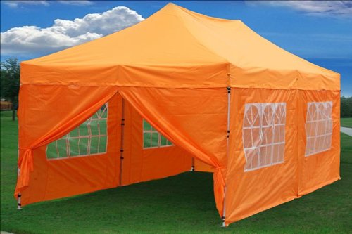 10x20 Pop up 6 Walls Canopy Party Tent Gazebo Ez Orange