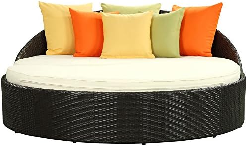 Mystique Outdoor Patio Daybed - Espresso White