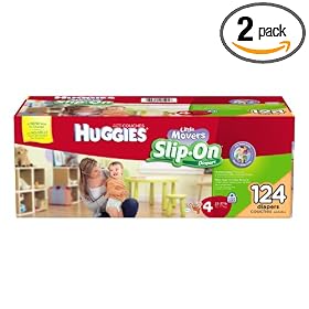 Huggies Little Movers Slip-On Diapers, Step 4, 56 Count (Pack of 2)Huggies Little Movers Slip-On Diapers