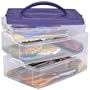 Craft Organizer Box - Medium 3 Layer Rectangle - Clear Snap 'N Stack By Snapware