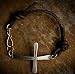 Mens Brown Leather Coptic Cross Bracelet Sterling silver Coptic cross on black leather with a brass hook clasp. Perfect for Father's Day, Birthday, Anniversary or Christmas