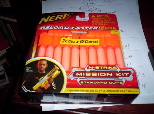 Two Nerf Clips and 10 Nerf Streamline Darts N-Strike Mission Kit Bundle Pack for LongShot and Recon