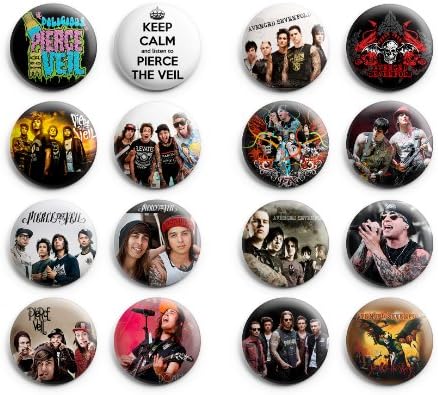 Pierce the Veil / Avenged Sevenfold Pinback Buttons 16Pcs 1.25 inch Mix Set