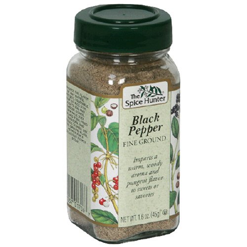 The Spice Hunter Fine Ground Pepper, Black, 1.6-Ounce Jar (Pack of 4)