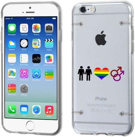 Iphone 6 Plus Gay Lovers Glossy Transparent Clear Candy Skin Cover (Black)