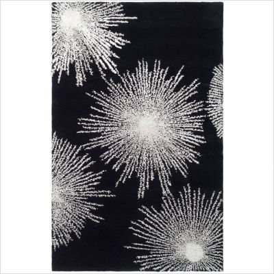 Safavieh Soho Collection Explosions Handmade Black and White New Zealand Wool Area Rug, 8-Feet 3-Inch by 11 Feet