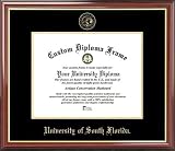 University of South Florida Bulls - Embossed Seal - Mahogany Gold Trim - Diploma Frame