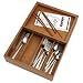 Lipper International Flatware Organizer with Slide Top Tray - Pecan Finish