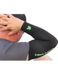 Apparel: *FLASH DEAL* Arm compression sleeves relieve mild pain & make your arms feel better. Best base layer to boost circulation & support forearm, elbow, bicep. Men & women wear to treat over use injuries.
