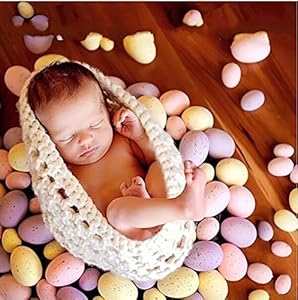 Jastore® Photography Prop Costume Cute Crochet Knitted Sleeping Bag (White)