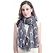 Lina & Lily German Shepherd Dog Print Large Scarf Lightweight (Dark Grey)