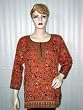 Womens Hippie Boho Brink Pink Printed Crepe Kurti Tunic Top Medium