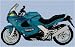 BMW K1200 RS motorbike Cross Stitch Chart - Blue