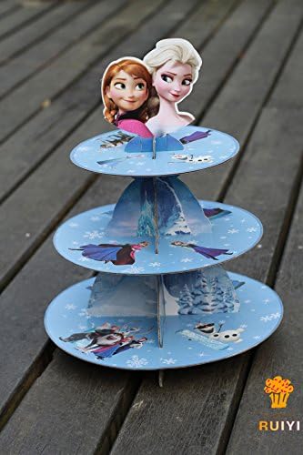 Af party : 1set cartoon Princess kids birthday party supplies baby shower decoration cardboard cupcake stand hold 24 cupcakes