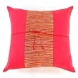 Handmade Deluxe Cushion Cover / Pillow Sham In Red With Silky Red-Gold Fusion Filigree Detail