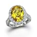 Bling Jewelry 925 Sterling Silver Oval 6 Carat CZ Canary Yellow Engagement Ring