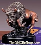 Bronze Buffalo Wildlife Sculpture Decor