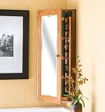 Oak Corner Wall Mount Jewelry Armoire - Southern Enterprises - EF4607