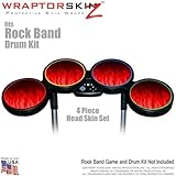 Fire Red Skin by WraptorSkinz fits Rock Band Drum Set for Nintendo Wii, XBOX 360, PS2 & PS3 (DRUMS N