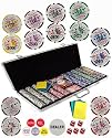 Bluff King 650 11.5 Gram Dual Pattern Clay Composite Gambling Poker Chip Chipset with Gaming Accessories.