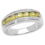 0.85 Carat Genuine Yellow Sapphire Silver Ring