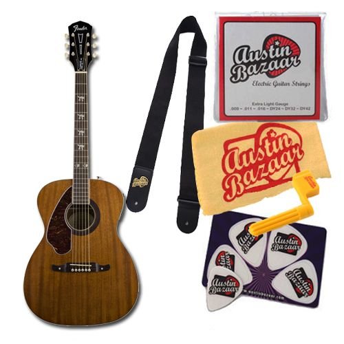 51wKIdDr8qL Fender Tim Armstrong Hellcat Acoustic Electric Guitar Bundle with Nylon Strap, Strings, String Winder, Pick Card, and Polishing Cloth   Natural, Left Handed
