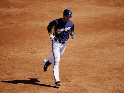 Colorado Rockies v Milwaukee Brewers, PHOENIX, AZ - MARCH 10: Ryan Braun Photographic Poster Print by Kevork Djansezian, 18x24