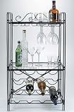 Concept Housewares Metal Wine and Glass Floor Rack, Matte Black