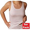 HERMKO 1310 5er Pack Damen Achselhemd aus 100% gek�mmter Baumwolle, Naturfaser, Schadstoffgepr�fte Textilien nach �ko-Tex Standard 100, Tank Top, Unterhemd direkt ab Fabrik, trocknergeeignet