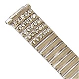 Watch Band Expansion Ladies Silver Color with Rhinestones fits 11mm to 14mm