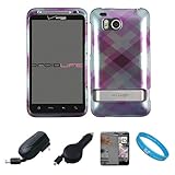 Purple Plaid Durable 2 Piece Protective Crystal Hard Shield Guard Cover Cas ....