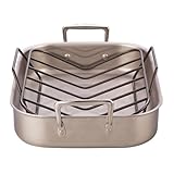 Le Creuset SSC8512-40P Tri-Ply 17 by 13.75-Inch Stainless Steel Roasting Pan Set, Large