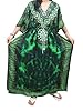 Mogul Womans Kaftan Maxi Dresses Green Medallions Caftan Dress Gift Idea