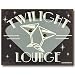 Twilight Lounge Retro Martini Glass Tin Sign